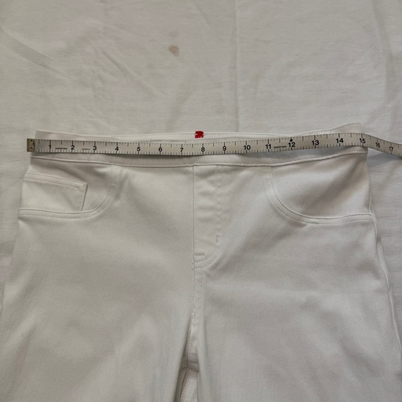 Spanx Large White Jean-ish Ankle Leggings Jeans ~ Slimming Comfort - Picture 3 of 8